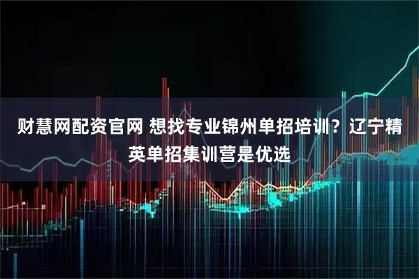 财慧网配资官网 想找专业锦州单招培训？辽宁精英单招集训营是优选